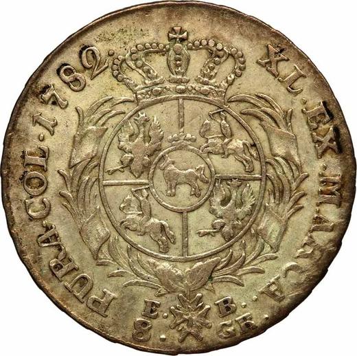 Reverso Dwuzłotówka (8 groszy) 1782 EB - valor de la moneda de plata - Polonia, Estanislao II Poniatowski