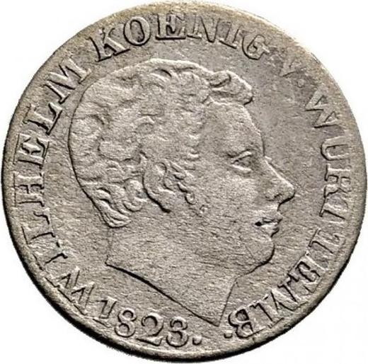 Awers monety - 6 krajcarów 1823 - cena srebrnej monety - Wirtembergia, Wilhelm I