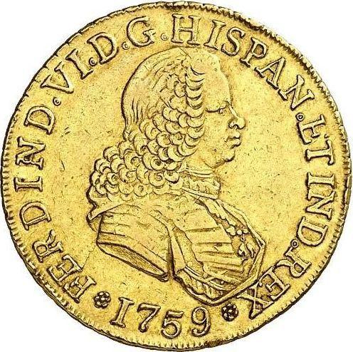 Obverse 8 Escudos 1759 So J "Type 1759-1760" - Gold Coin Value - Chile, Ferdinand VI