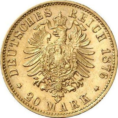 Реверс монеты - 20 марок 1876 года D "Бавария" - цена золотой монеты - Германия, Германская Империя