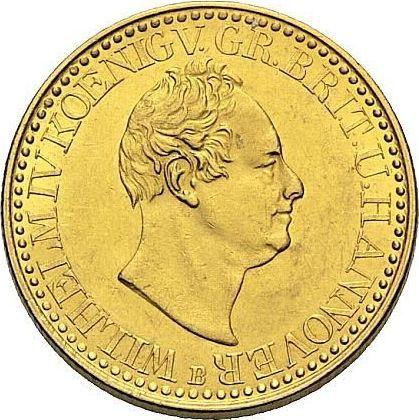 Anverso 10 táleros 1835 B - valor de la moneda de oro - Hannover, Guillermo IV