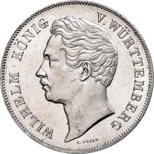 Аверс монеты - 2 гульдена 1852 года - цена серебряной монеты - Вюртемберг, Вильгельм I