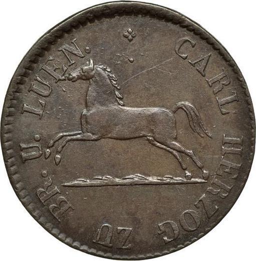 Аверс монеты - 1 пфенниг 1830 года CvC - цена  монеты - Брауншвейг-Вольфенбюттель, Карл II