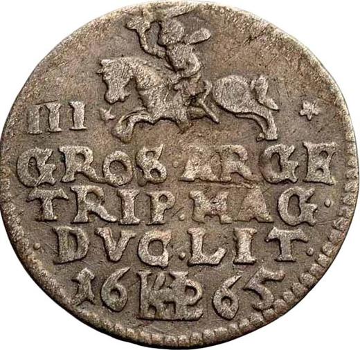 Reverso Trojak (3 groszy) 1665 "Lituania" - valor de la moneda de plata - Polonia, Juan II Casimiro