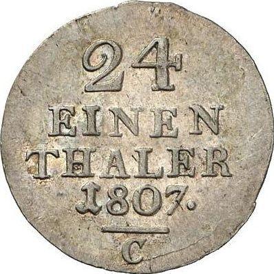 Rewers monety - 1/24 thaler 1807 C - cena srebrnej monety - Hesja-Kassel, Wilhelm I