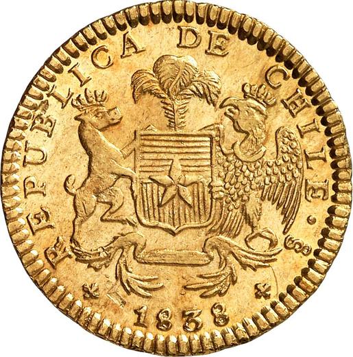Аверс монеты - 2 эскудо 1838 года So IJ - цена золотой монеты - Чили, Республика