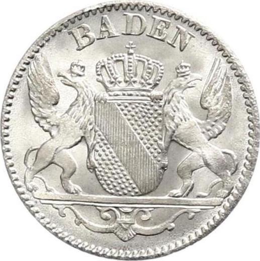 Awers monety - 3 krajcary 1842 - cena srebrnej monety - Badenia, Leopold
