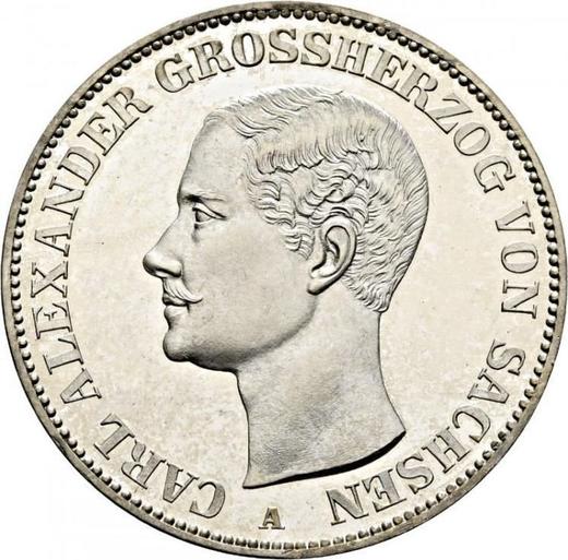 Awers monety - Talar 1858 A - cena srebrnej monety - Saksonia-Weimar-Eisenach, Karol Aleksander