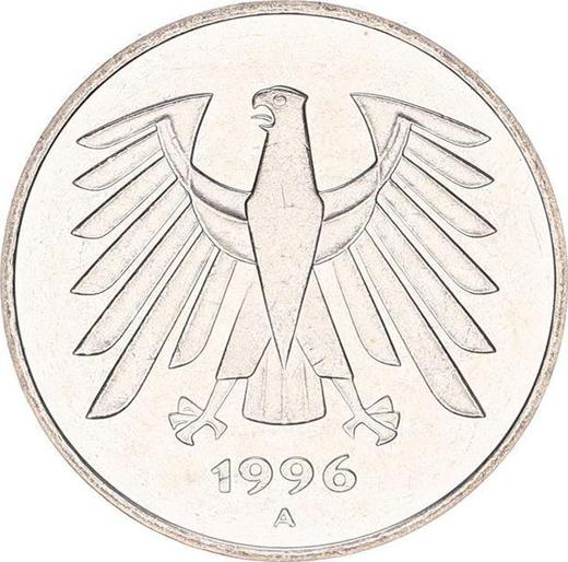 Reverso 5 marcos 1996 A - valor de la moneda  - Alemania, RFA