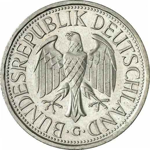 Реверс монеты - 1 марка 1990 года G - цена  монеты - Германия, ФРГ