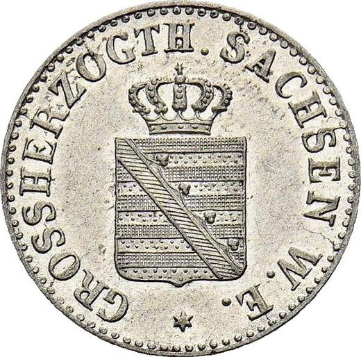 Awers monety - 1/2 silbergroschen 1858 A - cena srebrnej monety - Saksonia-Weimar-Eisenach, Karol Aleksander