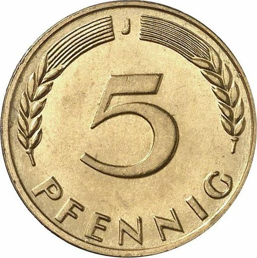Аверс монеты - 5 пфеннигов 1968 года J - цена  монеты - Германия, ФРГ