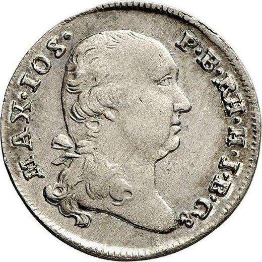 Awers monety - 6 krajcarów 1802 - cena srebrnej monety - Bawaria, Maksymilian I