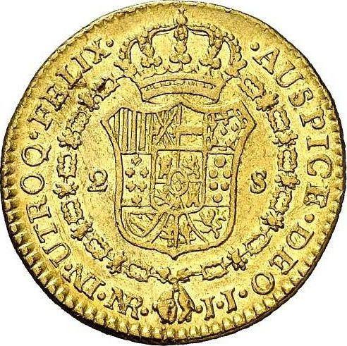 Revers 2 Escudos 1793 NR JJ - Goldmünze Wert - Kolumbien, Karl IV