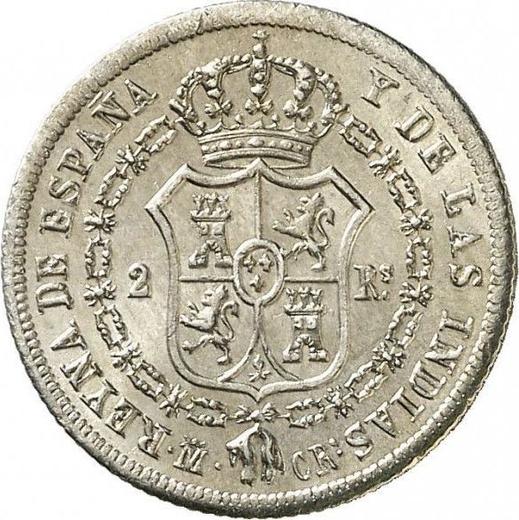 Реверс монеты - 2 реала 1836 года M CR - цена серебряной монеты - Испания, Изабелла II