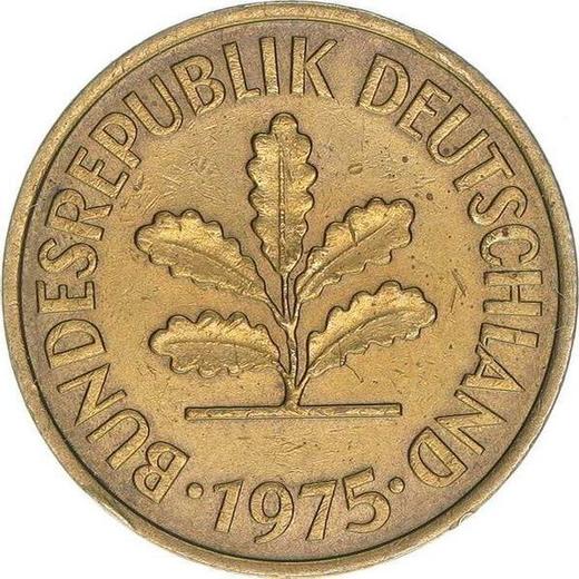 Reverso 5 Pfennige 1975 D - valor de la moneda  - Alemania, RFA