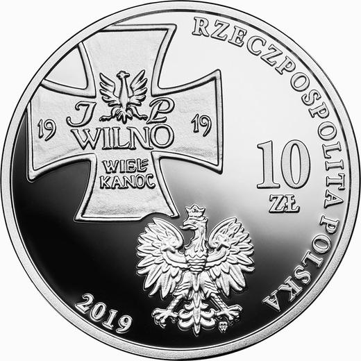 Аверс монеты - 10 злотых 2019 года "Наступление на Вильнюс" - цена серебряной монеты - Польша, III Республика после деноминации