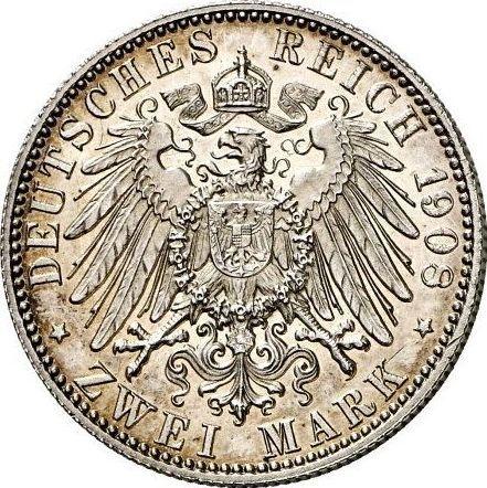 Rewers monety - 2 marki 1908 J "Hamburg" - cena srebrnej monety - Niemcy, Cesarstwo Niemieckie
