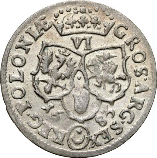Reverso Szostak (6 groszy) 1683 TLB "Tipo 1677-1687" - valor de la moneda de plata - Polonia, Juan III Sobieski