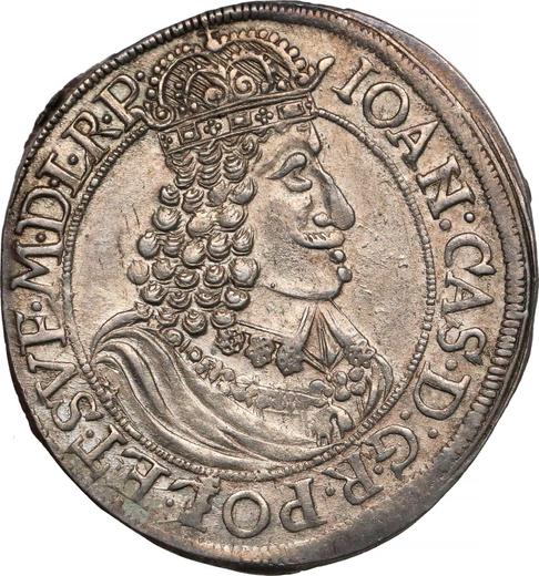 Аверс монеты - Орт (18 грошей) 1655 года HIL "Торунь" - цена серебряной монеты - Польша, Ян II Казимир
