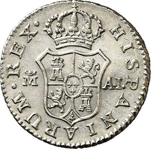 Reverse 1/2 Real 1808 M AI - Silver Coin Value - Spain, Charles IV
