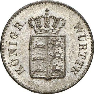 Аверс монеты - 1 крейцер 1853 года - цена серебряной монеты - Вюртемберг, Вильгельм I