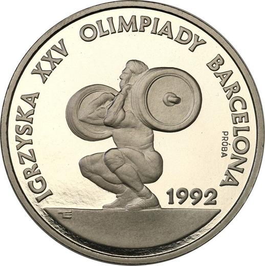 Реверс монеты - Пробные 200000 злотых 1991 года MW ET "Олимпийские игры в Барселоне (штангист)" Никель - цена  монеты - Польша, III Республика до деноминации