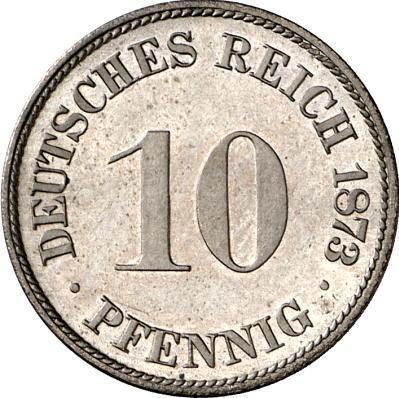 Anverso 10 Pfennige 1873 F "Tipo 1873-1889" - valor de la moneda  - Alemania, Imperio alemán