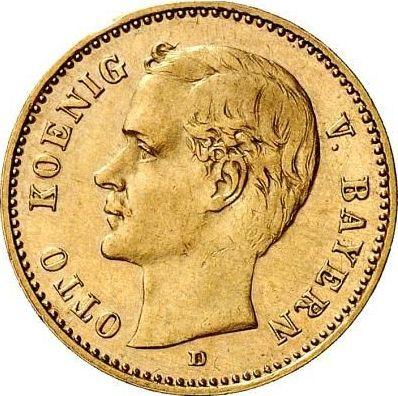 Аверс монеты - 10 марок 1911 года D "Бавария" - цена золотой монеты - Германия, Германская Империя