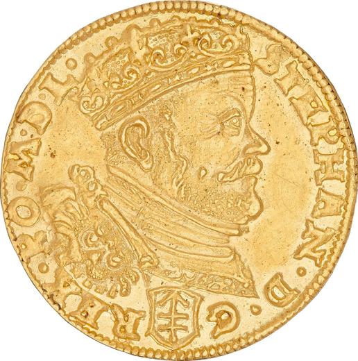 Awers monety - Dukat 1586 "Litwa" - cena złotej monety - Polska, Stefan Batory