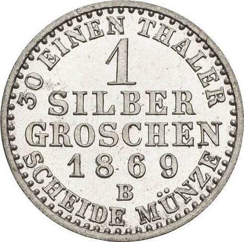 Реверс монеты - 1 серебряный грош 1869 года B - цена серебряной монеты - Пруссия, Вильгельм I