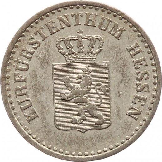 Аверс монеты - 1 серебряный грош 1861 года - цена серебряной монеты - Гессен-Кассель, Фридрих Вильгельм I
