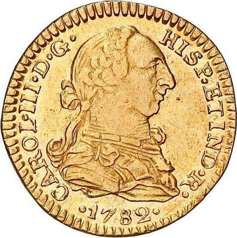 Аверс монеты - 1 эскудо 1782 года Mo FF - цена золотой монеты - Мексика, Карл III