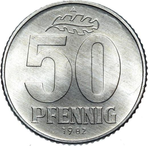 Anverso 50 Pfennige 1982 A - valor de la moneda  - Alemania, República Democrática Alemana (RDA)