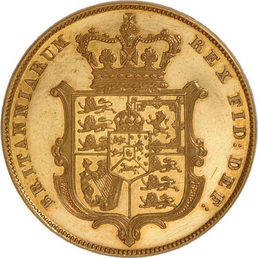 Reverso Soberano 1825 "Tipo 1825-1830" Canto liso - valor de la moneda de oro - Gran Bretaña, Jorge IV
