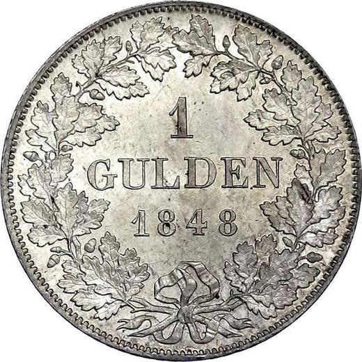 Rewers monety - 1 gulden 1848 - cena srebrnej monety - Bawaria, Maksymilian II