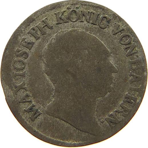 Аверс монеты - 1 крейцер 1824 года - цена серебряной монеты - Бавария, Максимилиан I