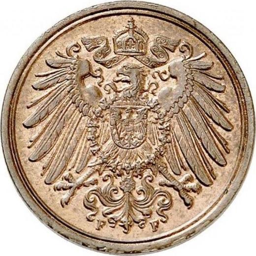 Reverso 1 Pfennig 1898 F "Tipo 1890-1916" - valor de la moneda  - Alemania, Imperio alemán