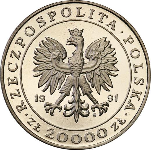 Avers Probe 20000 Zlotych 1991 MW "225 Jahre Münzstätte Warschau" Nickel - Münze Wert - Polen, III Republik Polen vor Stückelung