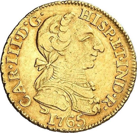 Аверс монеты - 1 эскудо 1765 года Mo MF - цена золотой монеты - Мексика, Карл III