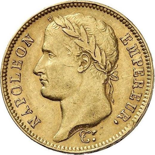 Аверс монеты - 40 франков 1807 года A "Тип 1807-1808" Париж - цена золотой монеты - Франция, Наполеон I