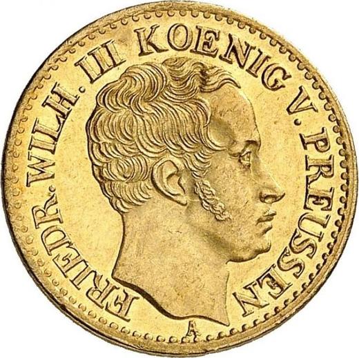 Аверс монеты - 1/2 фридрихсдора 1833 года A - цена золотой монеты - Пруссия, Фридрих Вильгельм III