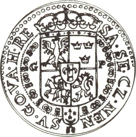 Reverso Medio tálero Sin fecha (1649) GP "Retrato estrecho" - valor de la moneda de plata - Polonia, Juan II Casimiro