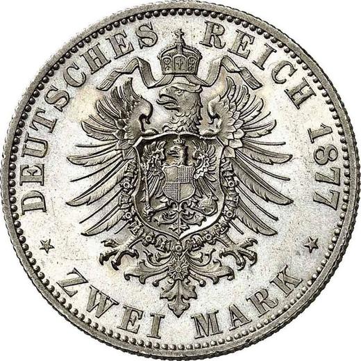 Reverso 2 marcos 1877 B "Reuss-Greiz" - valor de la moneda de plata - Alemania, Imperio alemán
