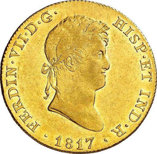 Аверс монеты - 8 эскудо 1817 года M GJ - цена золотой монеты - Испания, Фердинанд VII