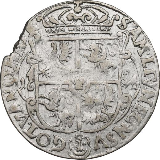 Реверс монеты - Орт (18 грошей) 1624 года Банты - цена серебряной монеты - Польша, Сигизмунд III Ваза