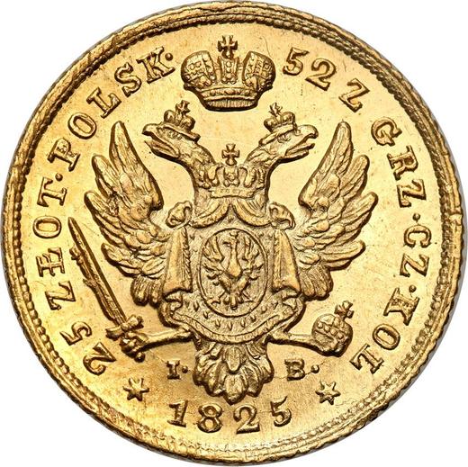 Rewers monety - 25 złotych 1825 IB "Małą głową" - cena złotej monety - Polska, Królestwo Kongresowe
