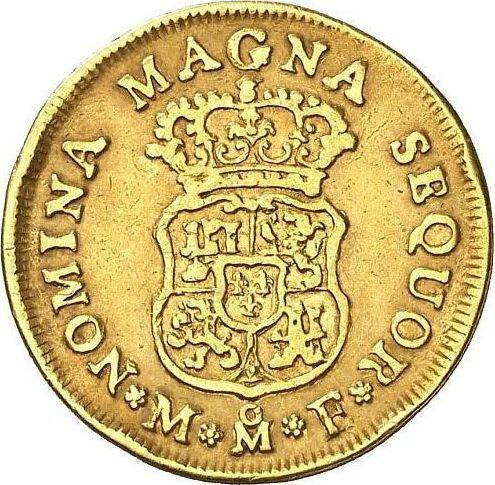 Реверс монеты - 2 эскудо 1754 года Mo MF - цена золотой монеты - Мексика, Фердинанд VI