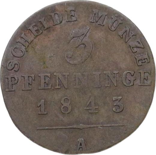 Реверс монеты - 3 пфеннига 1843 года A - цена  монеты - Пруссия, Фридрих Вильгельм IV