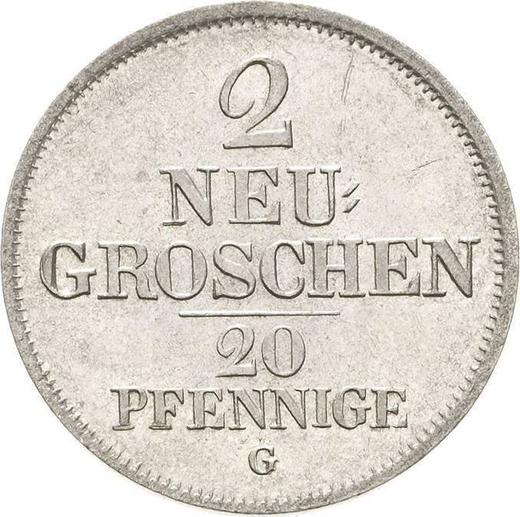 Reverso 2 nuevos groszy 1841 G - valor de la moneda de plata - Sajonia, Federico Augusto II